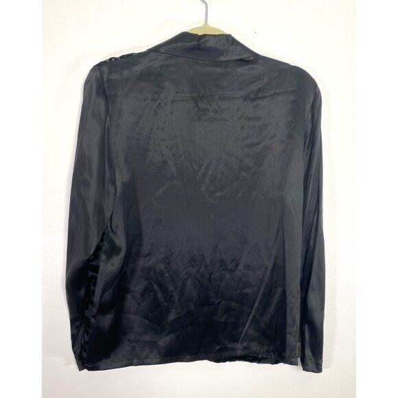 Diane Von Furstenberg Burnout Black Sheer Baroque Fairy Goth Silk Blouse Sz S - Picture 2 of 11